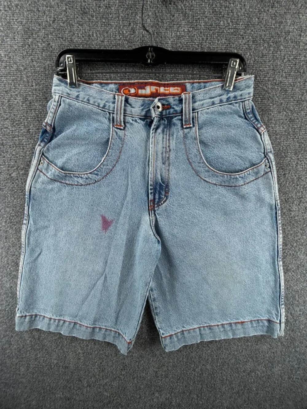 VTG JNCO 12 Double Barrel Light Wash Denim Shorts Jorts 2269 Y2K ACTL 29X11